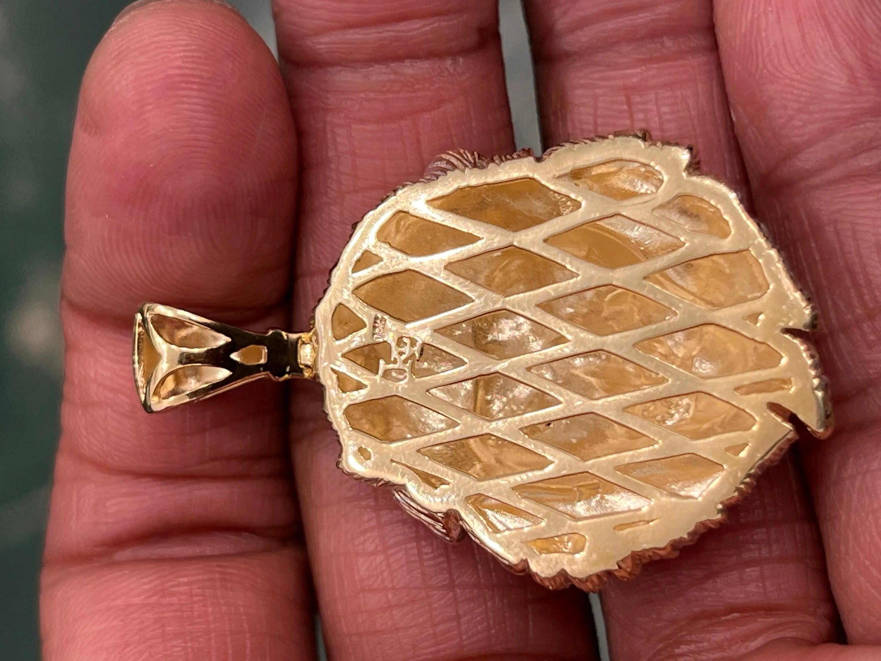 10k Yellow Gold Diamond Lion 3D Pendant/ Men's Lion Pendant/ Handmade Pendant/ Men's Charm Pendant One Of a Kind