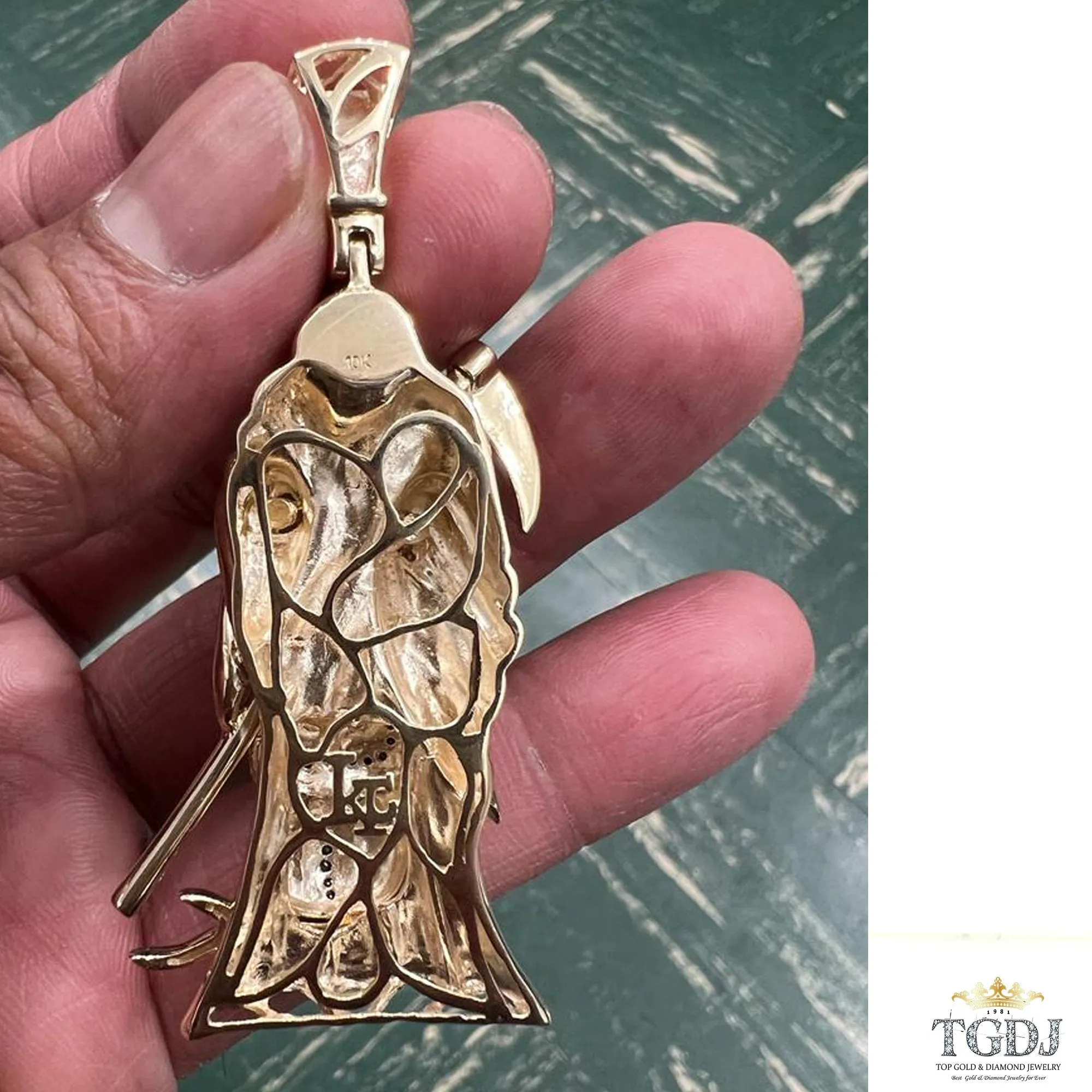 10k Yellow Gold Diamond Santa Muerte Grim Reaper 0.20ct Diamond Pendant, Holy Death Santa Muerte, Gold Santa Muerte- Custom jewelry