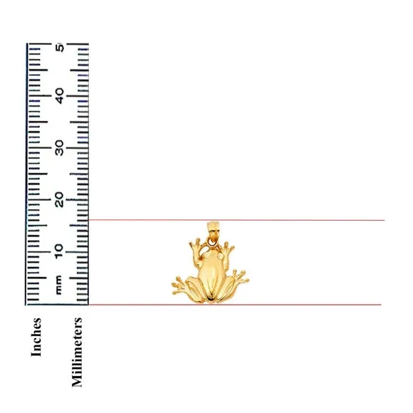 14K Yellow Gold Frog Pendant