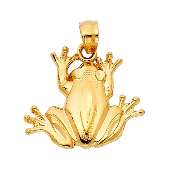 14K Yellow Gold Frog Pendant