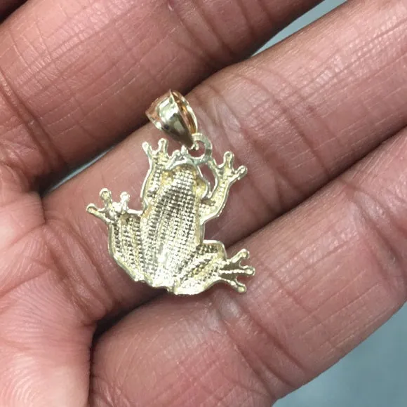 14K Yellow Gold Frog Pendant