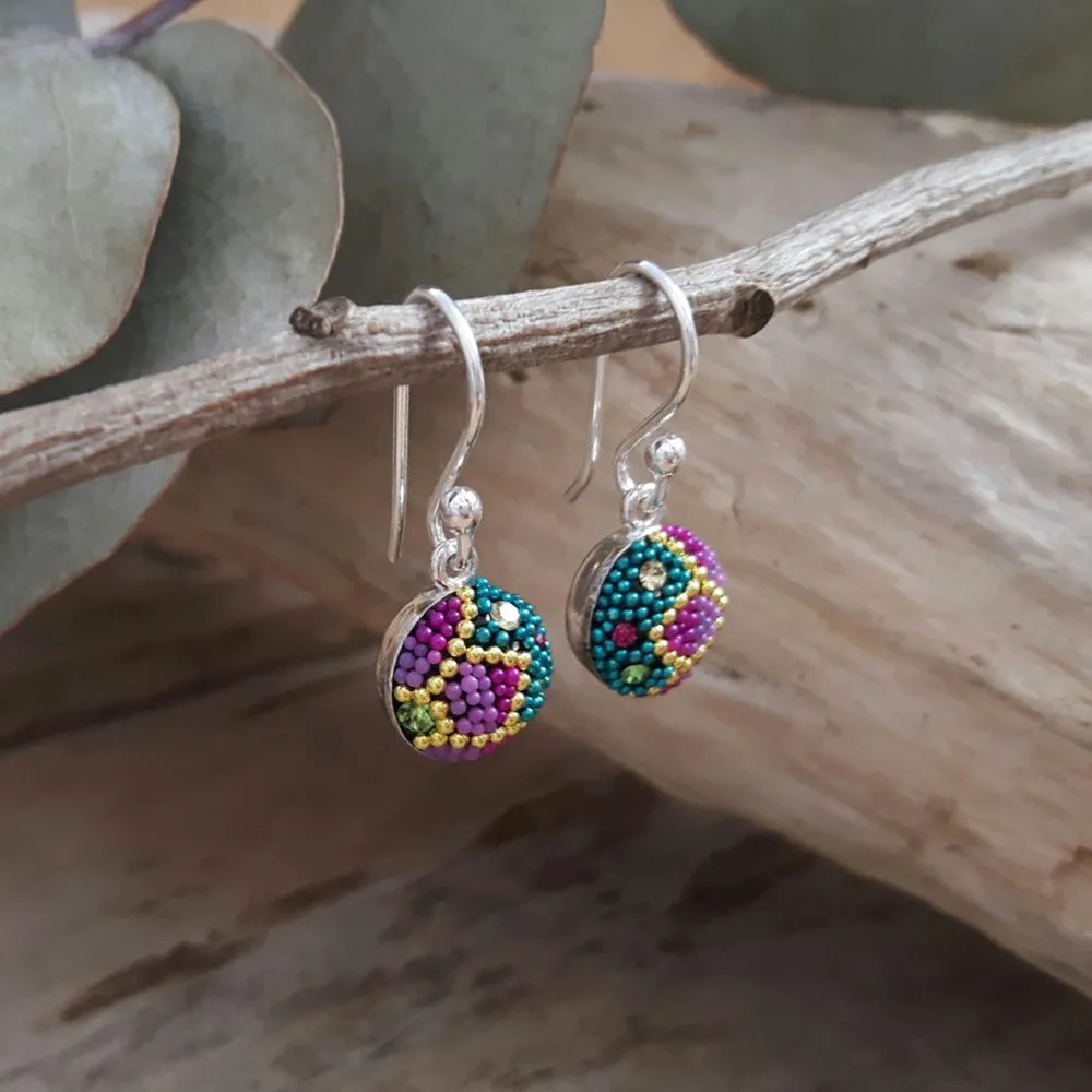 Allegra Galactic Small Ombre Circle Drop Earrings