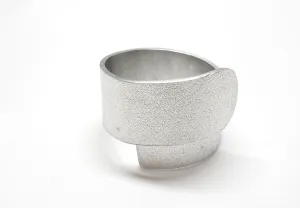 Aluminium ring for woman. Wide band ring. Statement ring. Contemporary jewelry. Aluminium jewelry