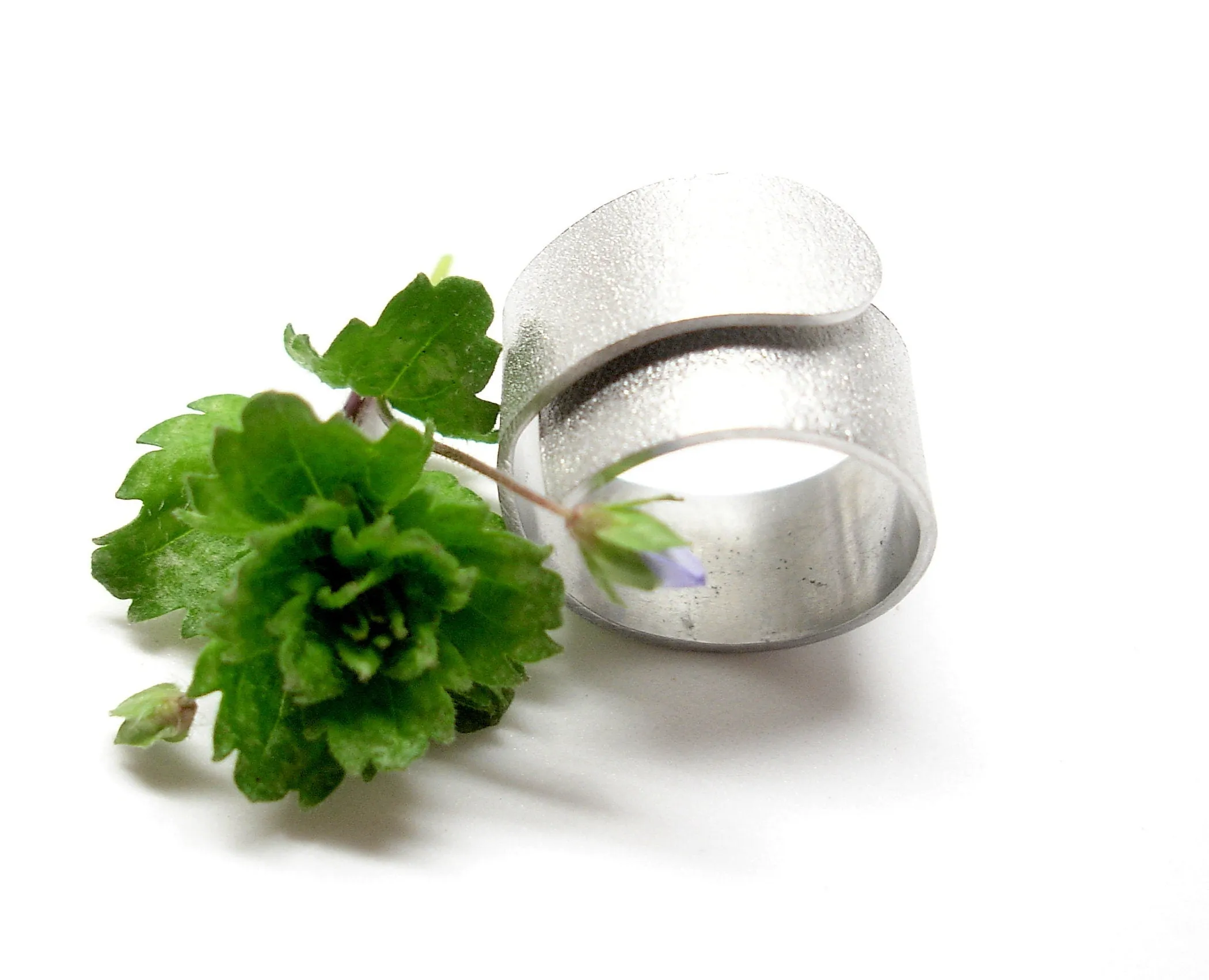 Aluminium ring for woman. Wide band ring. Statement ring. Contemporary jewelry. Aluminium jewelry