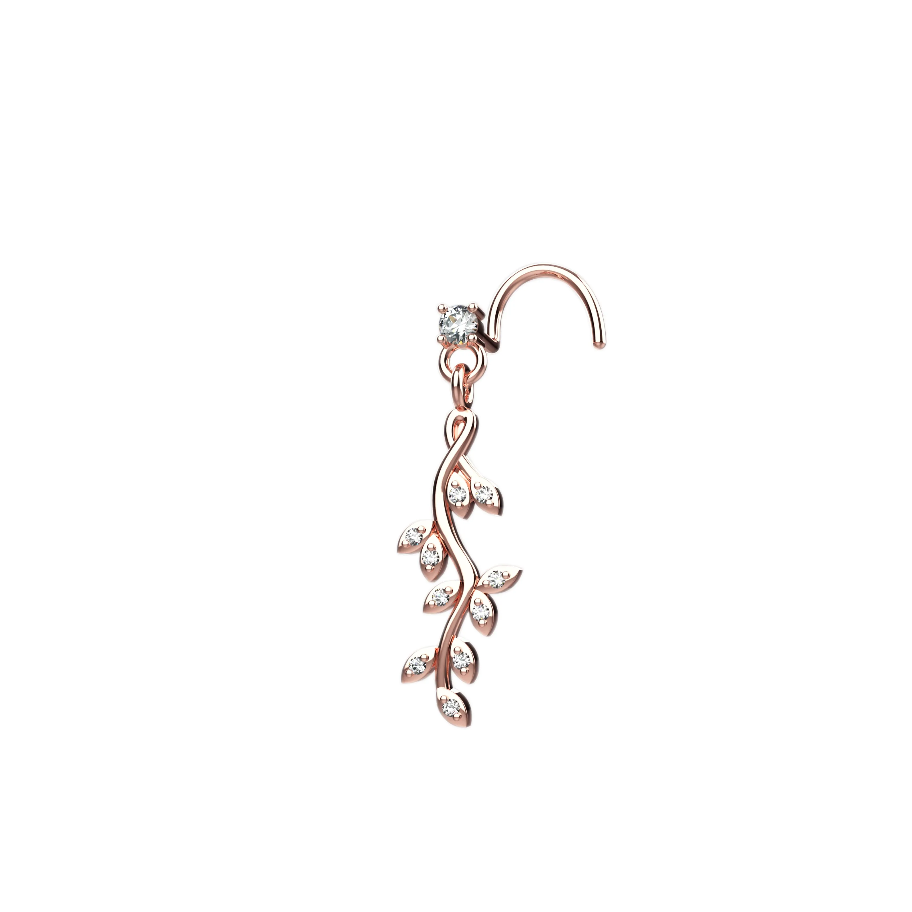 Barbell Drop Dangling Nose Ring – Piercing Jewelry for Women