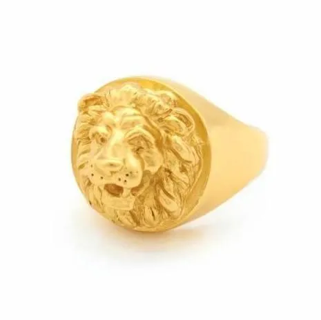 Bill Skinner Gold Lion Ring Sovereign Signet Unisex