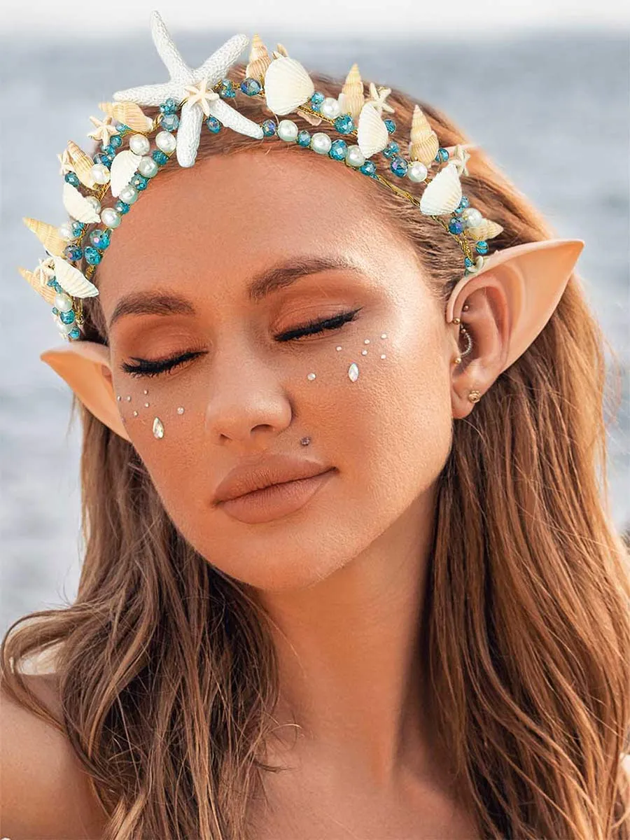 Boho Starfish Bride Wedding Tiaras and Crowns Gold Seashell Bridal Headbands Sea Star Beach Wedding Headwear