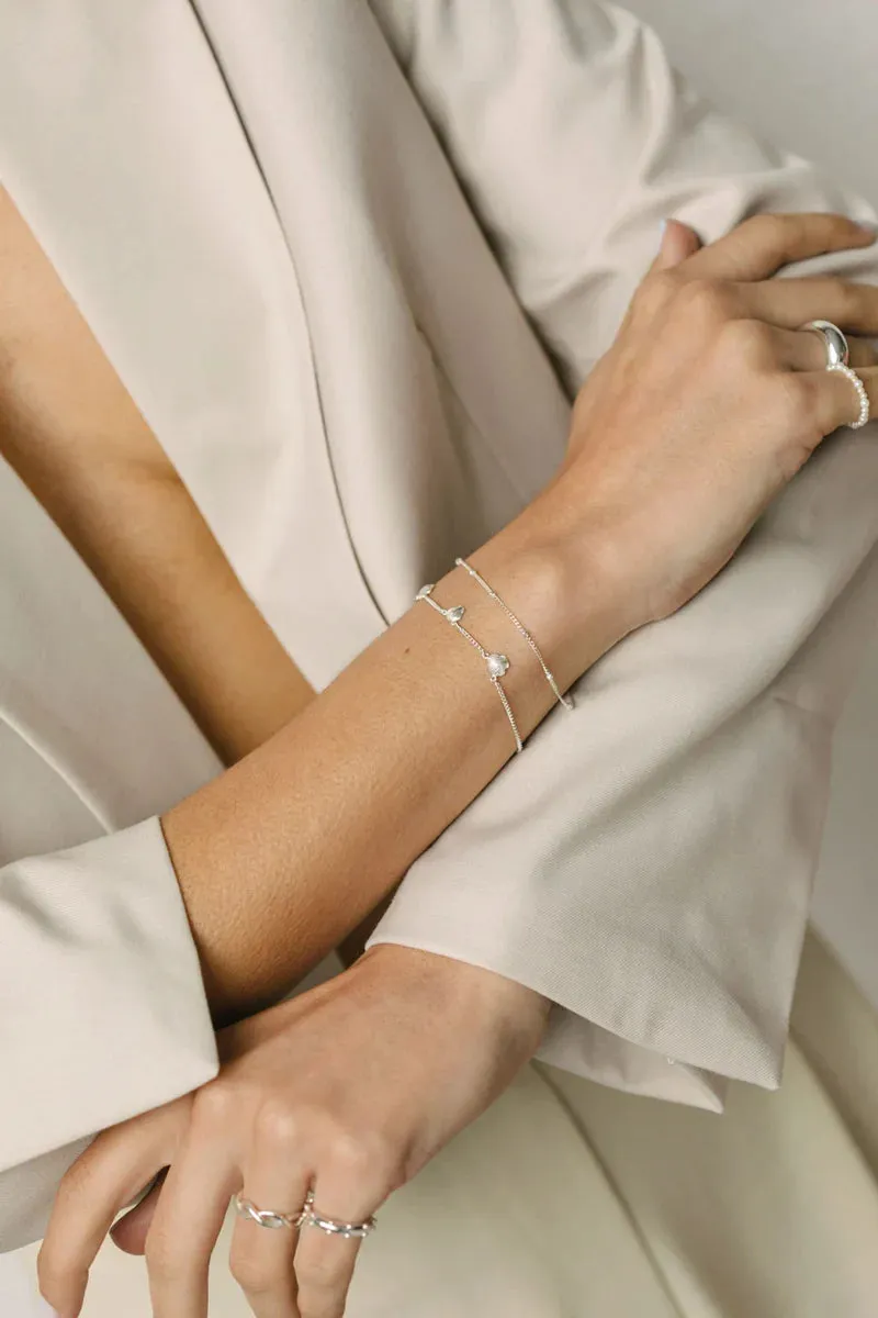 bracelet - stud chain - silver