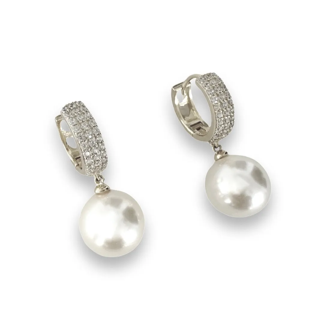 Carrie Pearl Pave Huggies