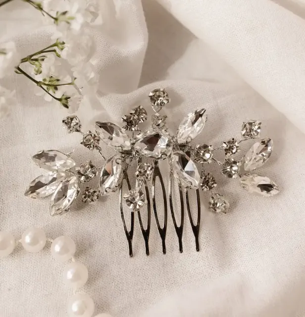 Crystal Silver Medium Alice Bridal Hair Comb