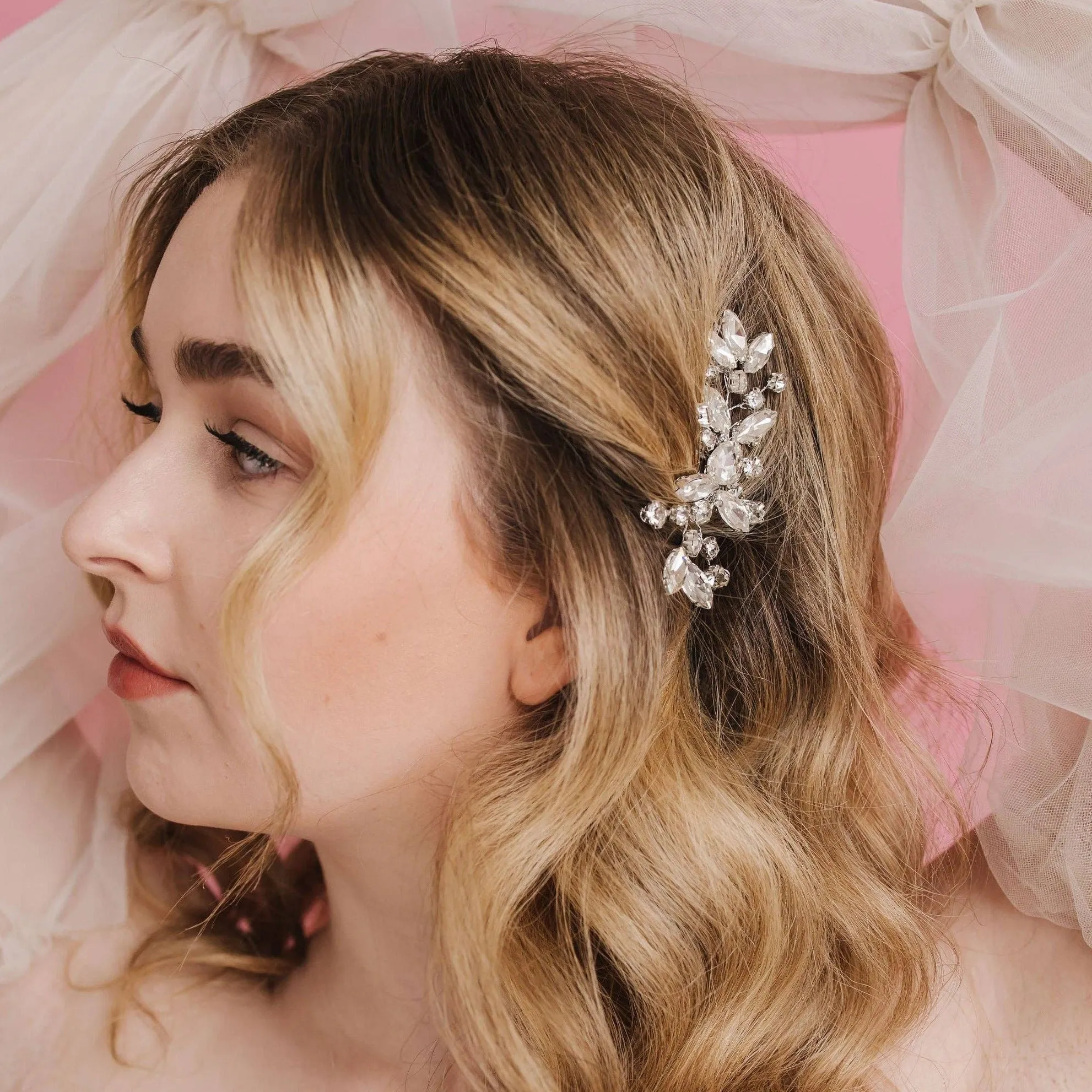Crystal Silver Medium Alice Bridal Hair Comb