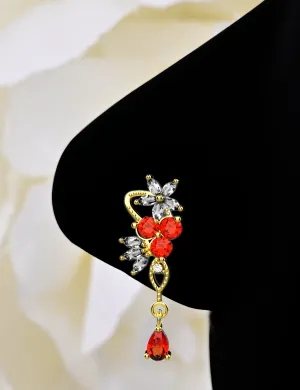 Dangle Nose Ring – Floral Nose Stud Piercing Jewelry for Women