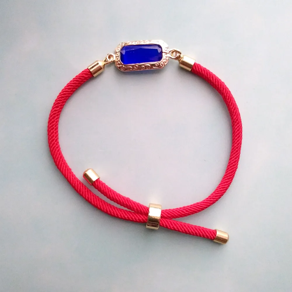 Dani Framed Glass Jewel Corded Slider Bracelet