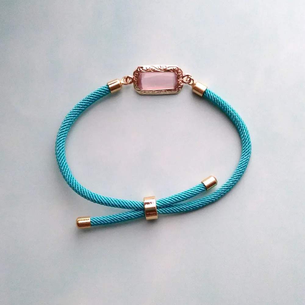 Dani Framed Glass Jewel Corded Slider Bracelet