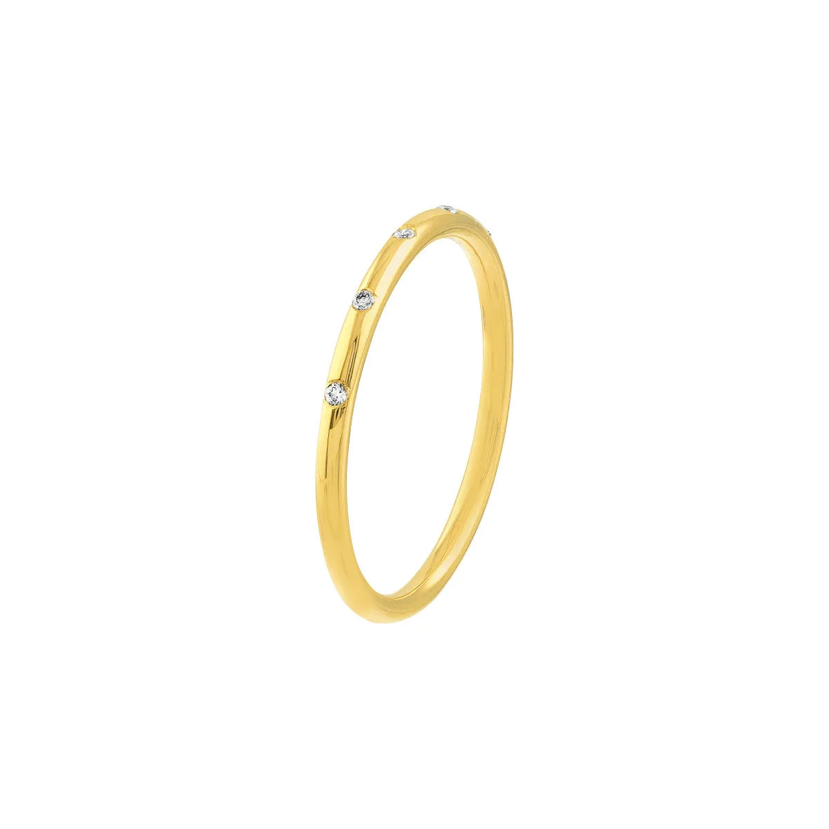 Diamond Flush Stacking Ring