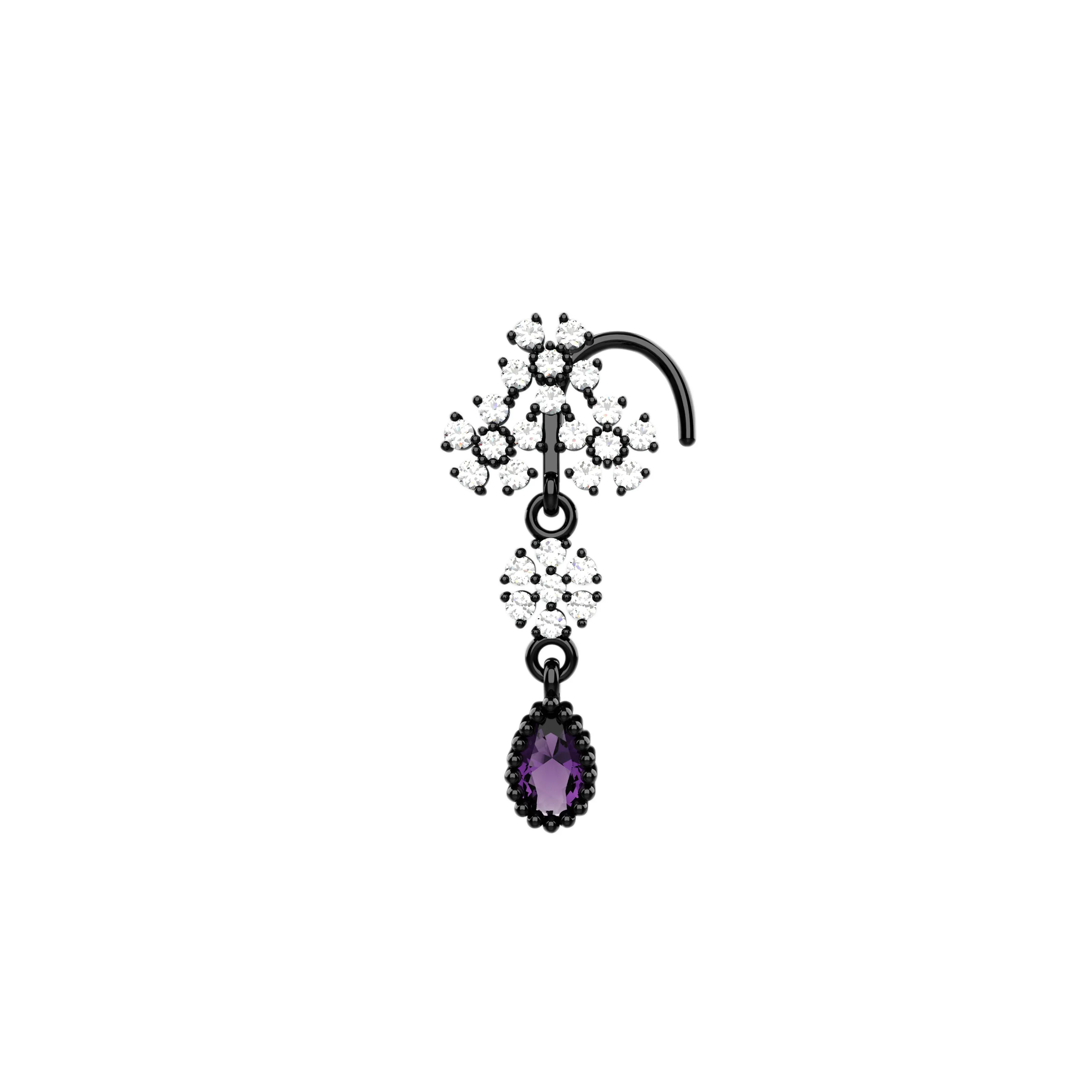 Drop Dangle Nose Piercing – Gold Nose Ring with Hanging Design