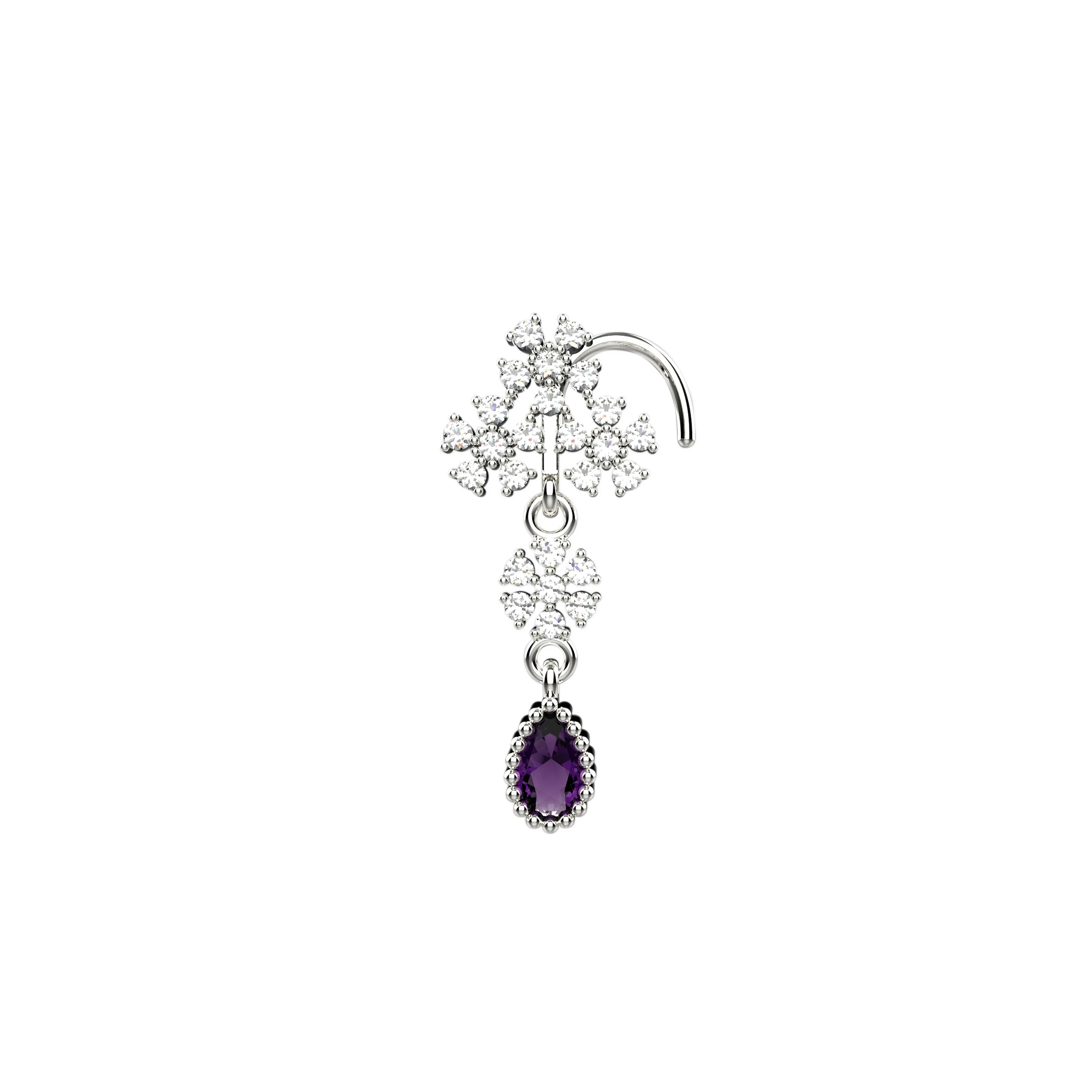 Drop Dangle Nose Piercing – Gold Nose Ring with Hanging Design