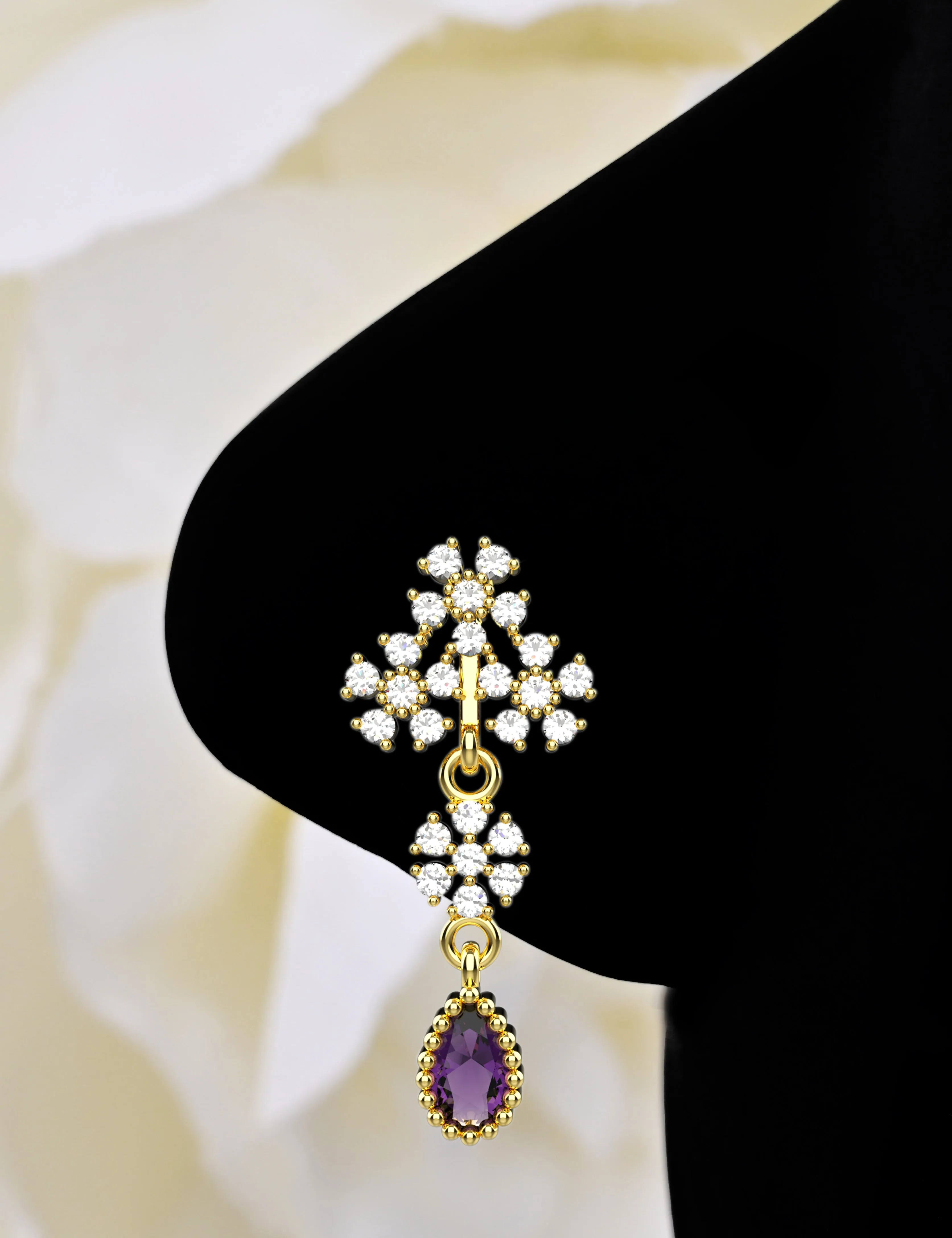 Drop Dangle Nose Piercing – Gold Nose Ring with Hanging Design