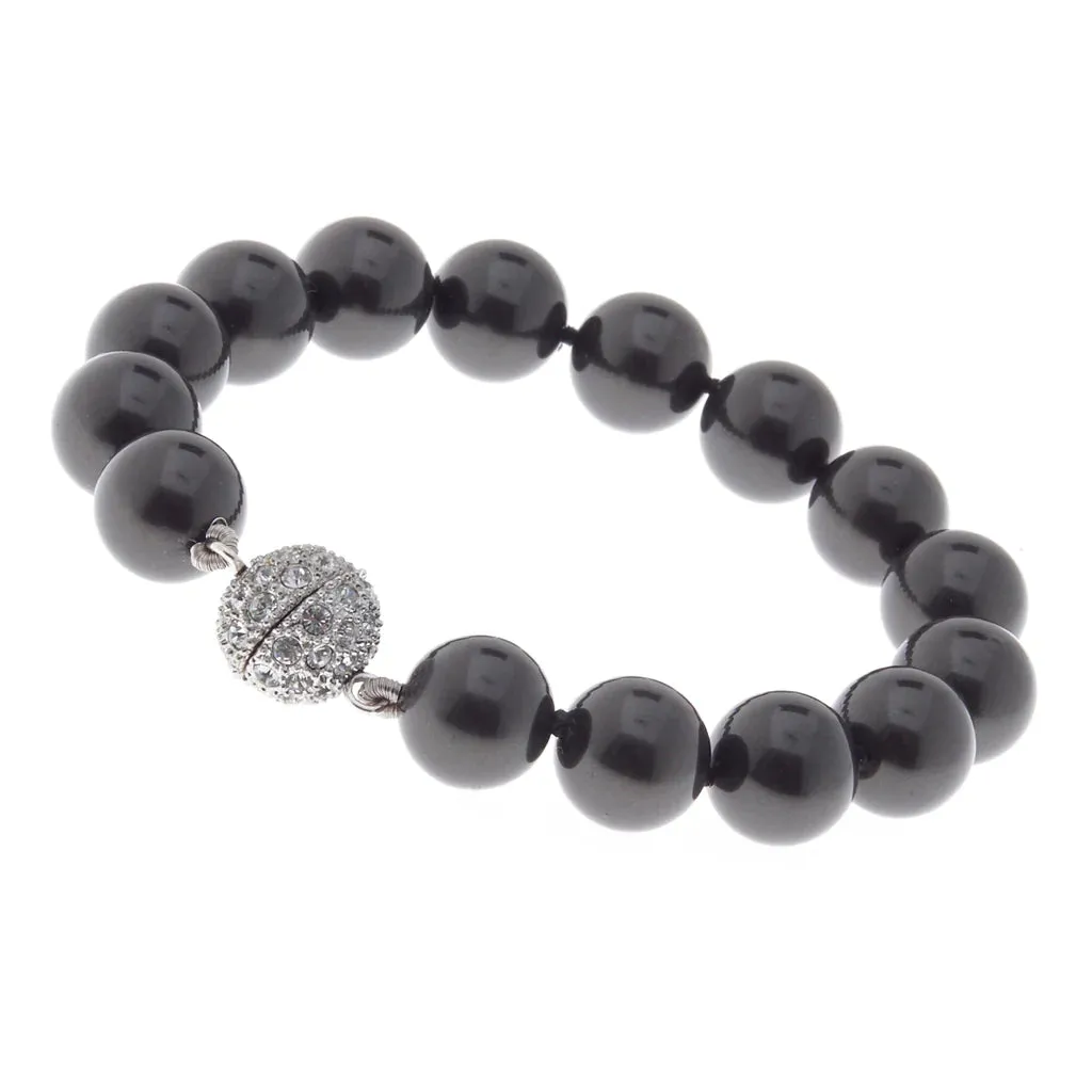 Emily Classic Round Black Pearl Bracelet