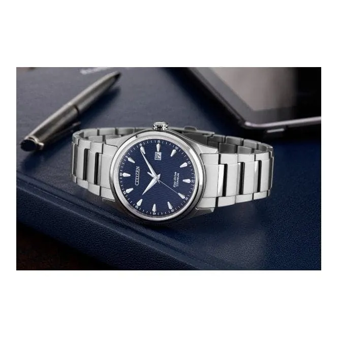 Gents Eco-Drive Titanium WR100 Watch BM7360-82L