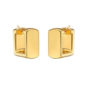 Glistening Luxe Square Hoop Huggies Earrings