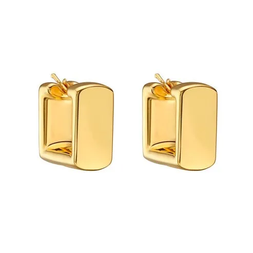 Glistening Luxe Square Hoop Huggies Earrings