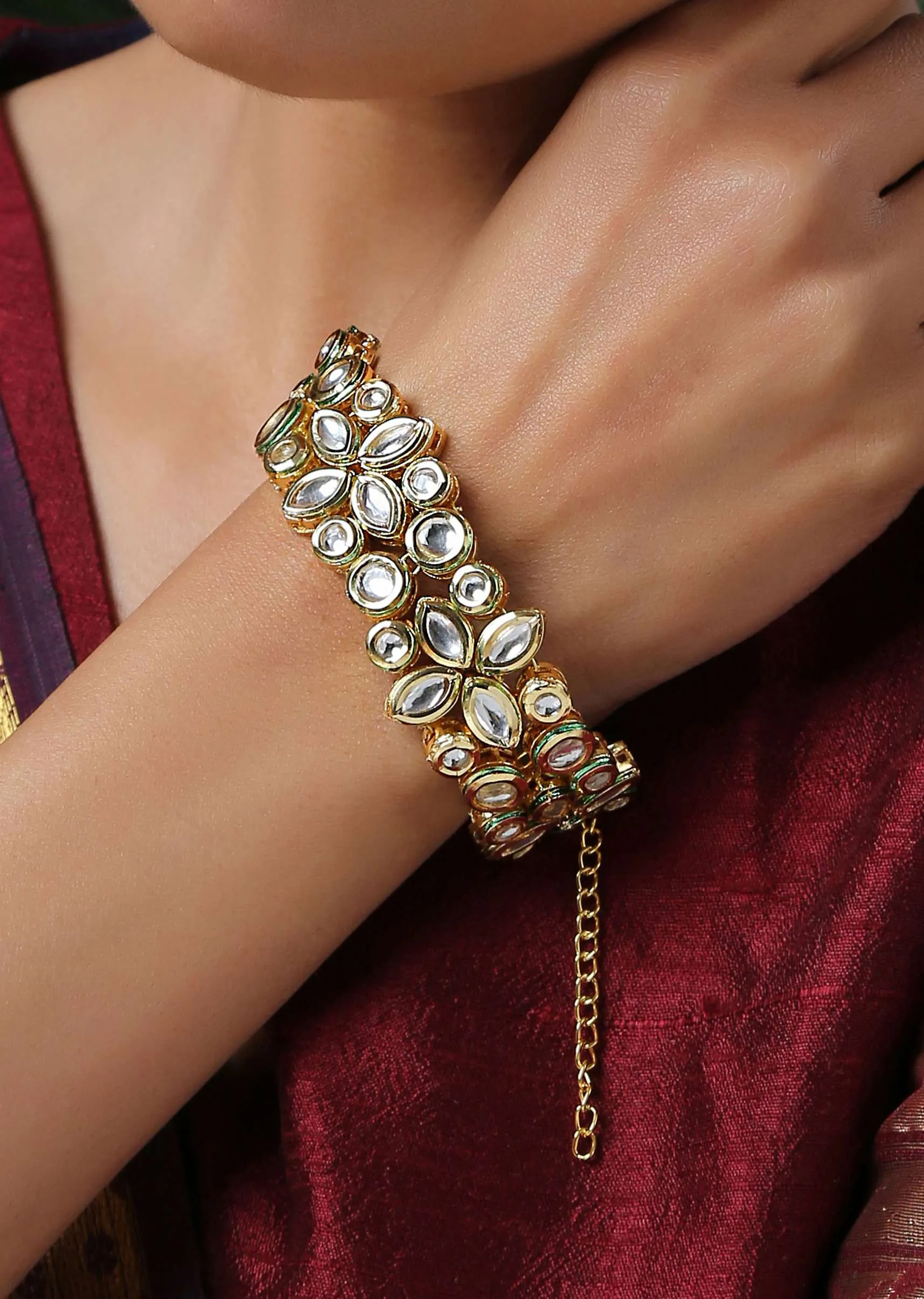 Gold Plated Kundan Bracelet