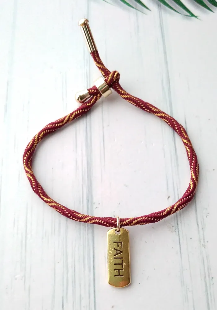 Kelly Faith Metallic Corded Slider Bracelet