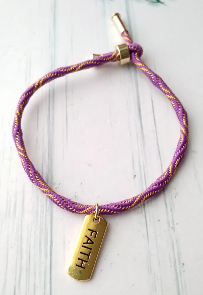 Kelly Faith Metallic Corded Slider Bracelet