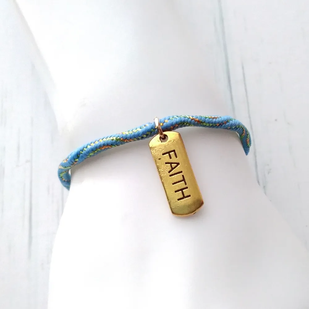 Kelly Faith Metallic Corded Slider Bracelet