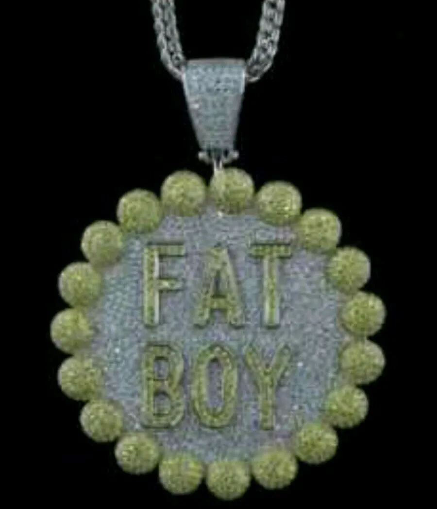 Lucky FATBOY statement Pendant HipHop Style Diamond Studded Sterling Silver925