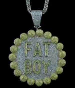 Lucky FATBOY statement Pendant HipHop Style Diamond Studded Sterling Silver925