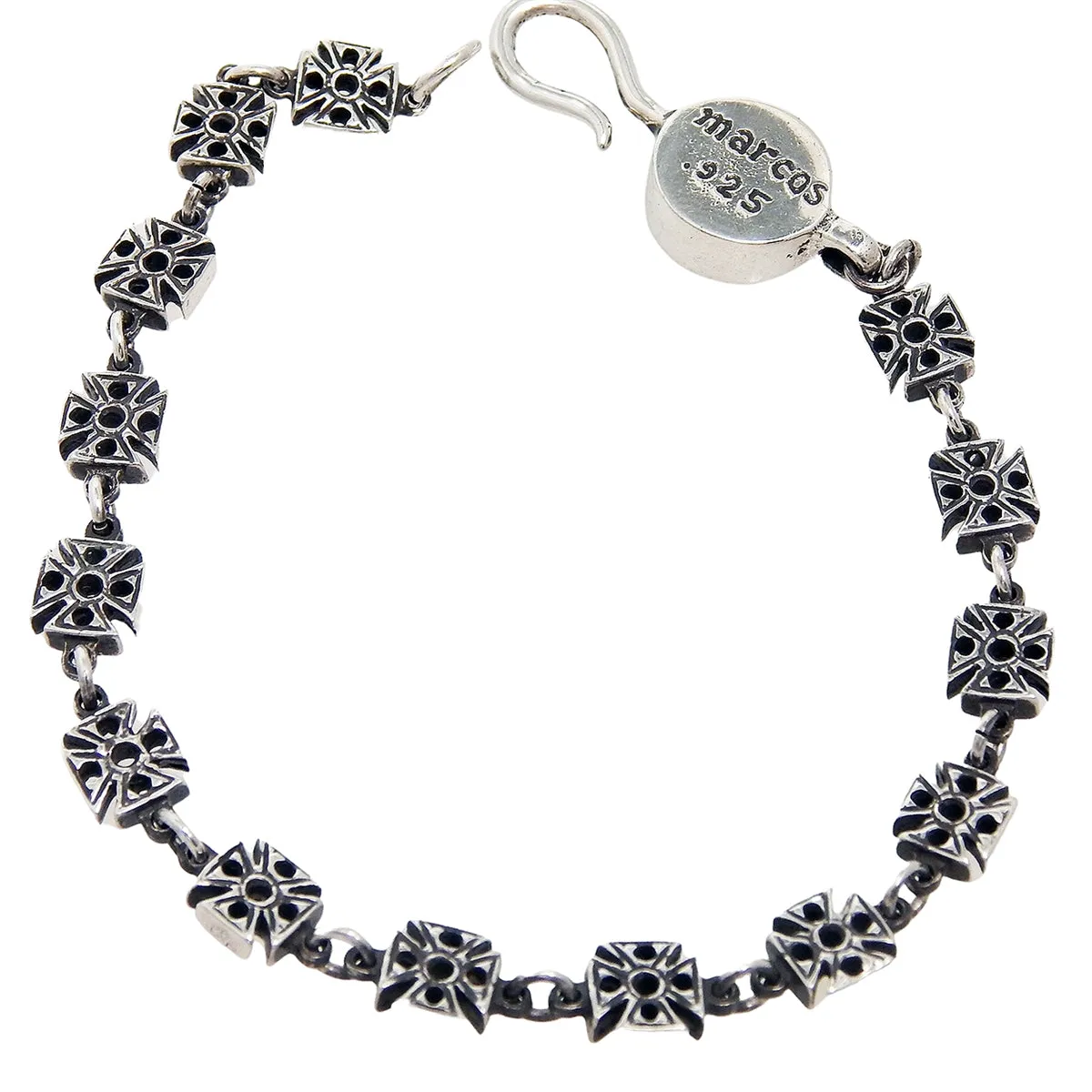 MARCOS - "CROSS PATEE"  link bracelet in sterling silver