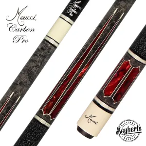Meucci 2020 Gray - Red Pearl - Black/White Wrap Pool Cue with Carbon Shaft - 2020GYRDBKWHC