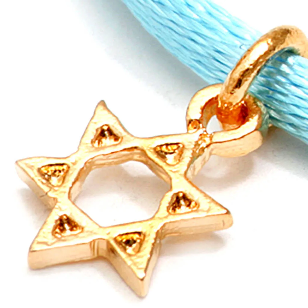 Mini Star of David Charm Satin Cord Bracelet