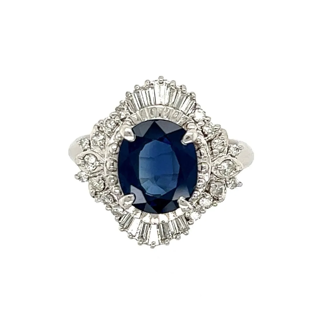 Platinum, Oval Sapphire andDiamond Ring at Regard Jewelry in Austin, Texas