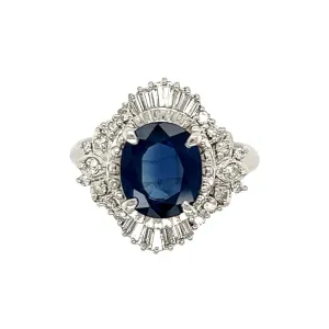Platinum, Oval Sapphire andDiamond Ring at Regard Jewelry in Austin, Texas
