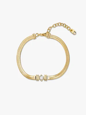 Princess-Cut Crystal Snake Bracelet