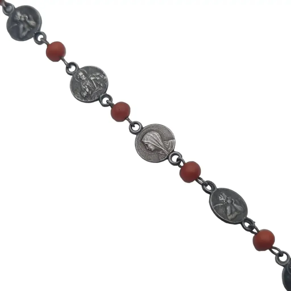 Religious bracelets for women, red coral ball bracelet, 925 silver.