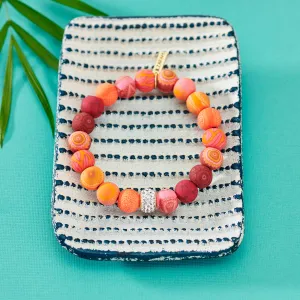 Savannah Red Crystal Stretch Bracelet