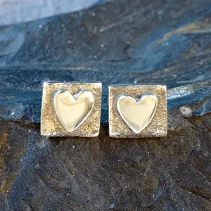 SH01SE Silver Heart Stud Earrings