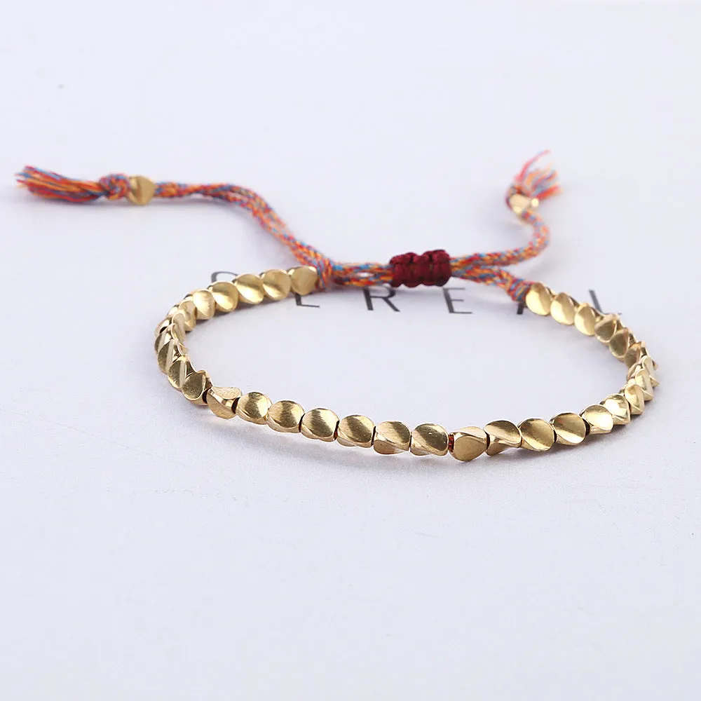 Special-shaped Copper Bead Woven Tassel Strap