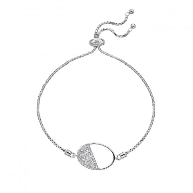 Sterling Silver Horizon White Topaz Oval Bracelet DL602