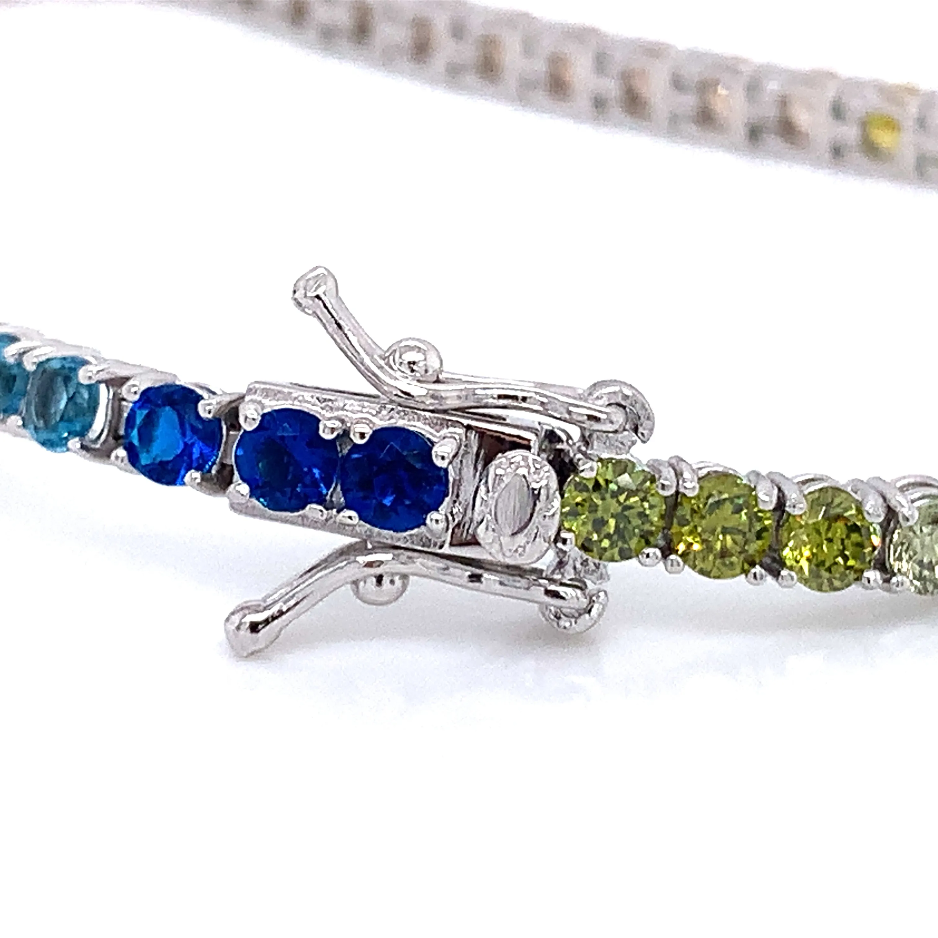 Sterling Silver Rainbow Tennis Bracelet