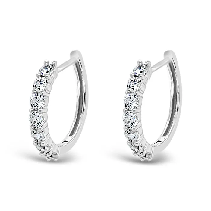 Trisha Cubic Zirconia Sterling Silver Hoop Earrings