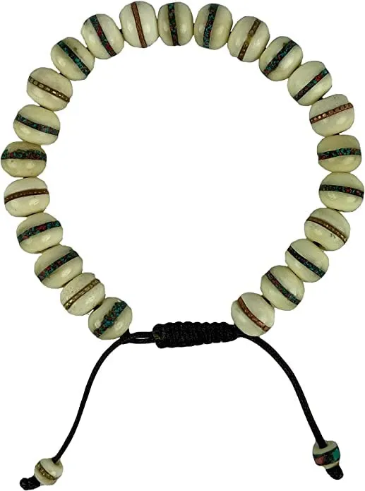 Turquoise Coral Inlay Tibetan Buddhist Prayer Bracelets ~ Made in Nepal