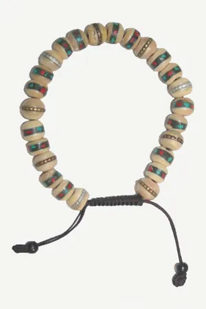 Turquoise Coral Inlay Tibetan Buddhist Prayer Bracelets ~ Made in Nepal
