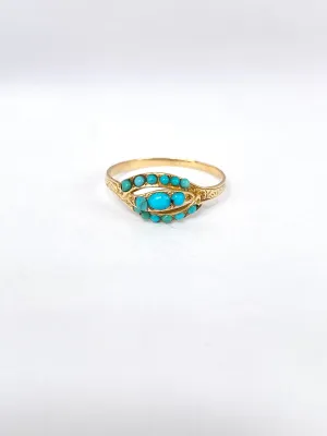 Victorian, Antique 9ct Gold Turquoise Ring