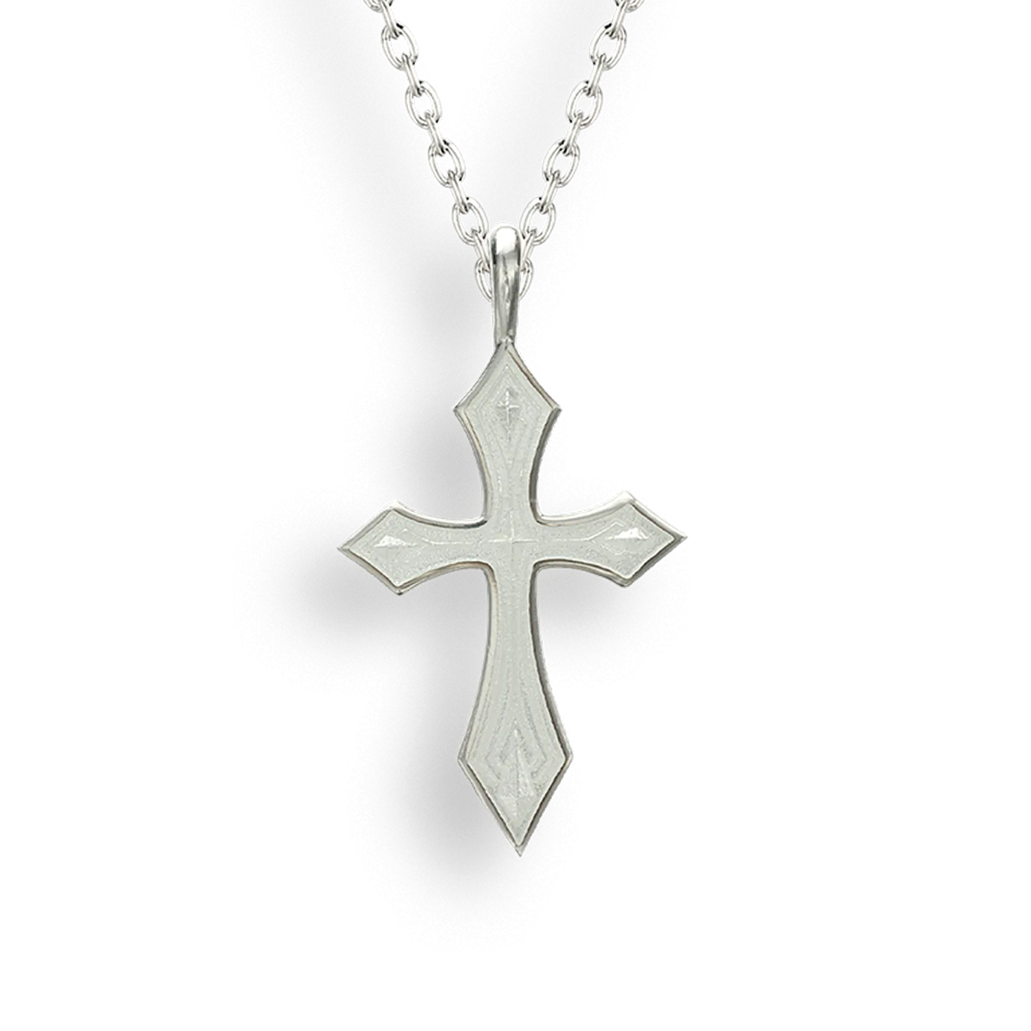 White Enamel Cross Necklace