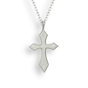 White Enamel Cross Necklace